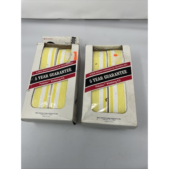 Wellington Polytex Outdoor Webbing ‎ 88 Ft Long Yellow / White New Old Stock. - Picture 5 of 5
